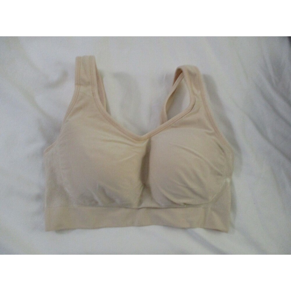Truekind Womens Sz M Daily Comfort Wireless Shaper Bra Nude 10022 Breathable